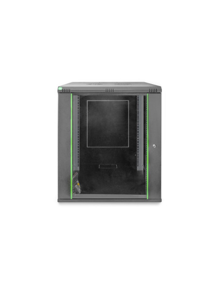 Szafa Sieciowa Wisząca Dynamic 19" 16U Rack 600X600, Drzwi Szyba, Czarny, Niedzielona, Złożona, 60Kg