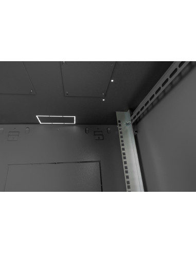 Szafa Sieciowa Wisząca Dynamic 19" 16U Rack 600X600, Drzwi Szyba, Czarny, Niedzielona, Złożona, 60Kg