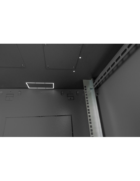 Szafa Sieciowa Wisząca Dynamic 19" 16U Rack 600X600, Drzwi Szyba, Czarny, Niedzielona, Złożona, 60Kg