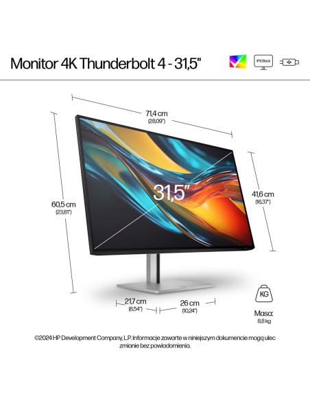 Hp Monitor Pro Seria 7 4K Thunderbolt 4 – 732Pk, 31,5”