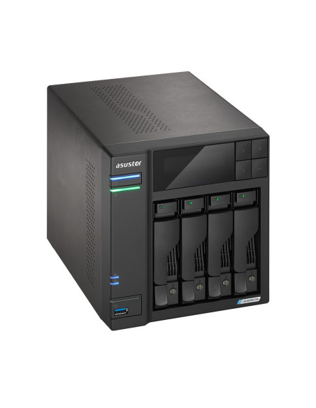 Nas Asustor As6704T  Tower  4X (3.5" Sata Hdd/ 2.5" Ssd)  Intel Celeron N5105  4Gb Ddr4 Sodimm (Max. 16Gb), 2X 2.5Gbe, 4X M.2 22