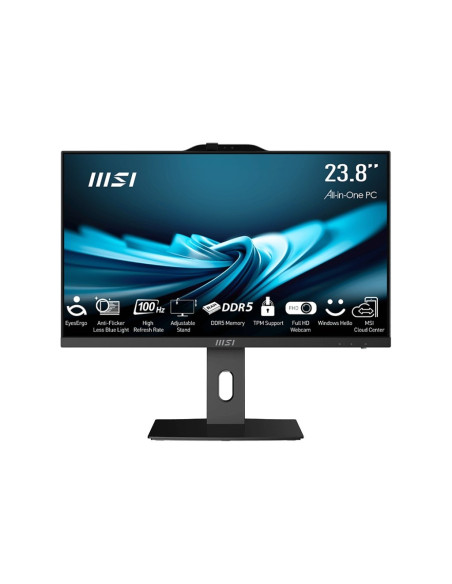 Msi Aio Pro Ap242P 14M-649Xeu I5-14400 23,8" Ips Led Fhd Non-Touch Anti-Glare 16Gb Ssd512Gb M.2 Ax211 Wifi 6E Noos Black