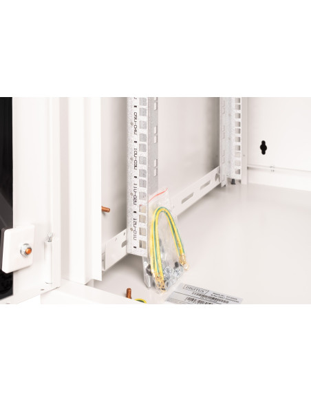 Szafa Sieciowa Wisząca Unique 19" 12U Rack 600X600, Drzwi Szyba, Szary, Niedzielona, Złożona, 100Kg