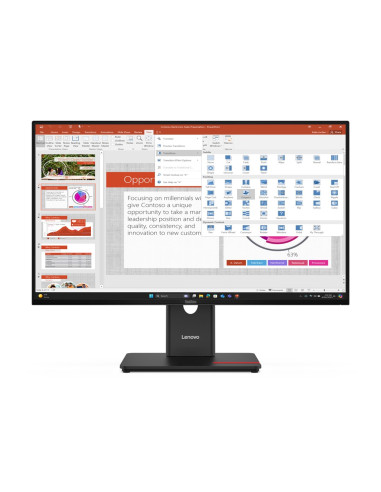 Lenovo Thinkvision T27-40 27" Ips Fhd Ag 4Ms 300Nits 120Hz Hdmi, Dp Usb Webcam Eclipse Black
