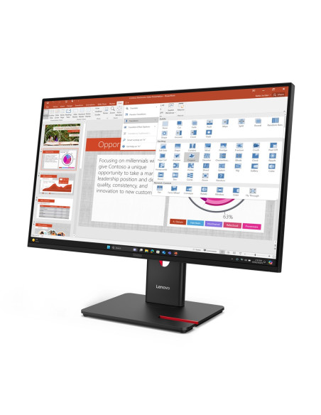 Lenovo Thinkvision T27-40 27" Ips Fhd Ag 4Ms 300Nits 120Hz Hdmi, Dp Usb Webcam Eclipse Black