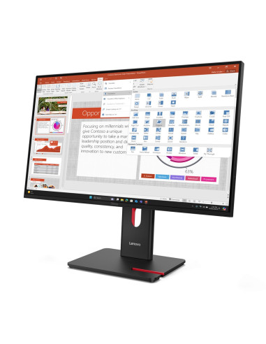 Lenovo Thinkvision T27-40 27" Ips Fhd Ag 4Ms 300Nits 120Hz Hdmi, Dp Usb Webcam Eclipse Black