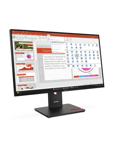 Lenovo Thinkvision T27-40 27" Ips Fhd Ag 4Ms 300Nits 120Hz Hdmi, Dp Usb Webcam Eclipse Black