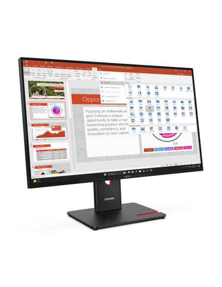 Lenovo Thinkvision T27-40 27" Ips Fhd Ag 4Ms 300Nits 120Hz Hdmi, Dp Usb Webcam Eclipse Black