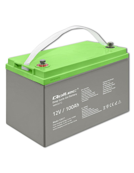 Qoltec 53077 Akumulator Ołowiany (Vrla) 12 V 100 Ah