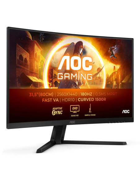 Aoc G4 Cq32G4Ve Monitor Komputerowy 81,3 Cm (32") 2560 X 1440 Px Quad Hd Lcd Czarny, Szary