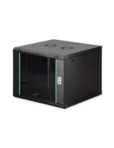 Szafa Sieciowa Wisząca Dynamic 19" 9U Rack 600X600, Drzwi Szyba, Czarny, Niedzielona, Złożona, 60Kg