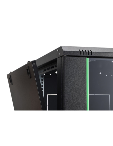 Szafa Sieciowa Wisząca Dynamic 19" 9U Rack 600X600, Drzwi Szyba, Czarny, Niedzielona, Złożona, 60Kg