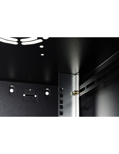 Szafa Sieciowa Wisząca Dynamic 19" 9U Rack 600X600, Drzwi Szyba, Czarny, Niedzielona, Złożona, 60Kg