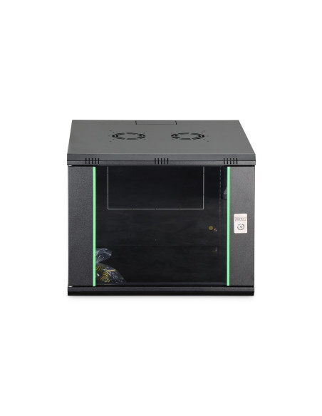 Szafa Sieciowa Wisząca Dynamic 19" 9U Rack 600X600, Drzwi Szyba, Czarny, Niedzielona, Złożona, 60Kg