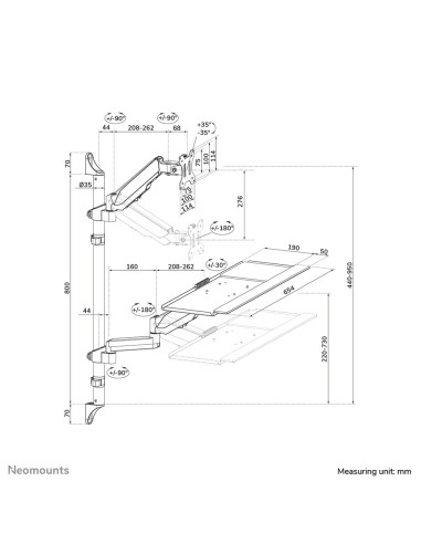 Neomounts Wl90-325Bl1 Uchwyt / Stojak Do Monitorów 81,3 Cm (32") Ściana Czarny