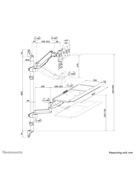 Neomounts Wl90-325Bl1 Uchwyt / Stojak Do Monitorów 81,3 Cm (32") Ściana Czarny
