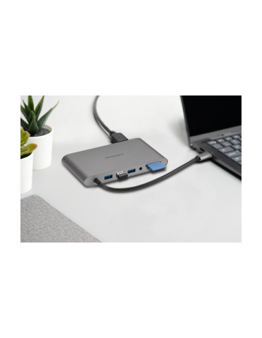 Kensington Przenośna Stacja Dokująca Uh1440P, Usb-C, 5 Gb/S, Podwójne Wideo, Nie Wymaga Sterowników, Zasilanie