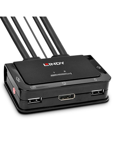 Lindy 42344 Przełącznik Kvm Możliwości Montowania W Stelażu Czarny