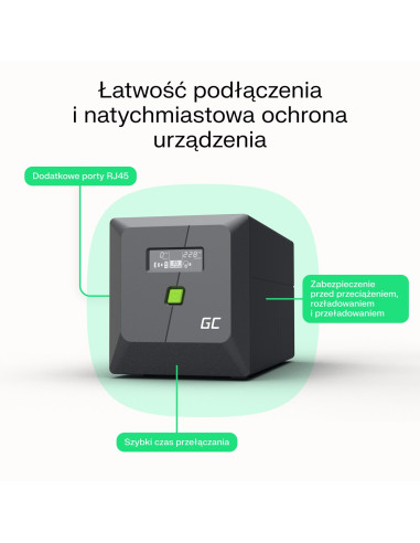 Green Cell Ups Powerproof 900W/1500Va Modyfikowana Sinusoida