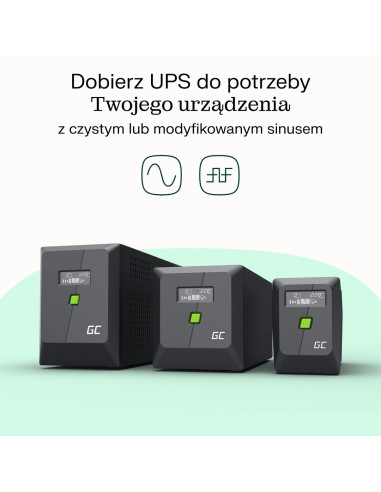 Green Cell Ups Powerproof 900W/1500Va Modyfikowana Sinusoida