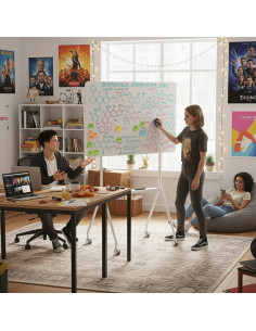 Ergo Office Mobilna Tablica Suchościeralna, Orientacja Pozioma, Biała, Jednostronna, Z Półką, Wymiary Tablicy 1190X790Mm Er-3 2