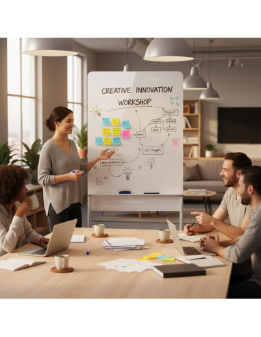 Ergo Office Mobilna Tablica Suchościeralna, Orientacja Pionowa, Biała, Jednostronna, Z Półką, Wymiary Tablicy 1190X790Mm Er-3