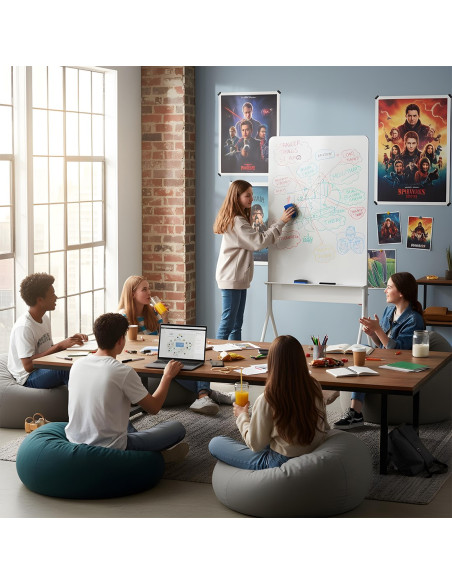 Ergo Office Mobilna Tablica Suchościeralna, Orientacja Pionowa, Biała, Jednostronna, Z Półką, Wymiary Tablicy 1190X790Mm Er-3