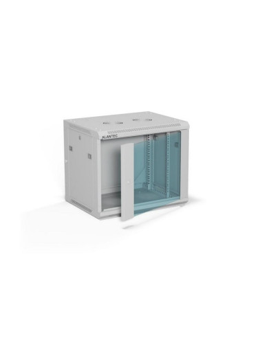 Alantec Szafa Wisząca 19" 9U 600X450, Drzwi Szklane, Kolor Szary, Do Samodzielnego Montażu - Flat Pack (Sw-9U-600-450-01-Sf)