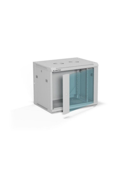 Alantec Szafa Wisząca 19" 9U 600X450, Drzwi Szklane, Kolor Szary, Do Samodzielnego Montażu - Flat Pack (Sw-9U-600-450-01-Sf)