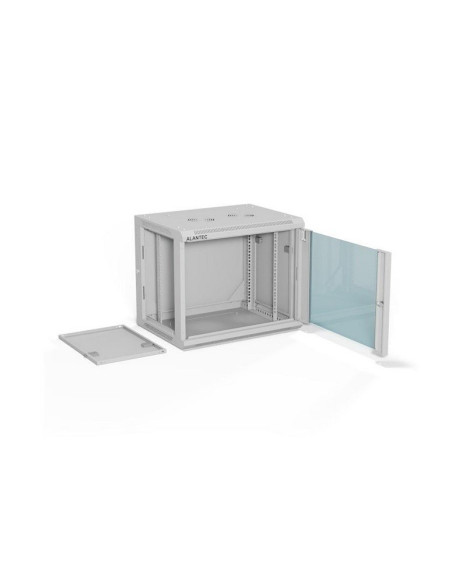 Alantec Szafa Wisząca 19" 9U 600X450, Drzwi Szklane, Kolor Szary, Do Samodzielnego Montażu - Flat Pack (Sw-9U-600-450-01-Sf)