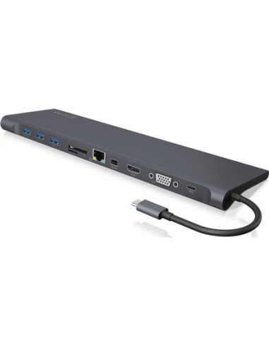 Icy Box Ib-Dk2102-C Przewodowa Usb 3.2 Gen 1 (3.1 Gen 1) Type-C Antracyt, Czarny