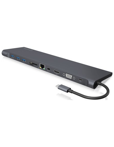 Icy Box Ib-Dk2102-C Przewodowa Usb 3.2 Gen 1 (3.1 Gen 1) Type-C Antracyt, Czarny