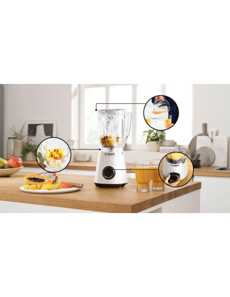 Blender Bosch Mmb6141W Vitapower Seria 4 Blat Stołu 1200 W Materiał Słoika Tritan Pojemność Słoika 1,5 L Biały
