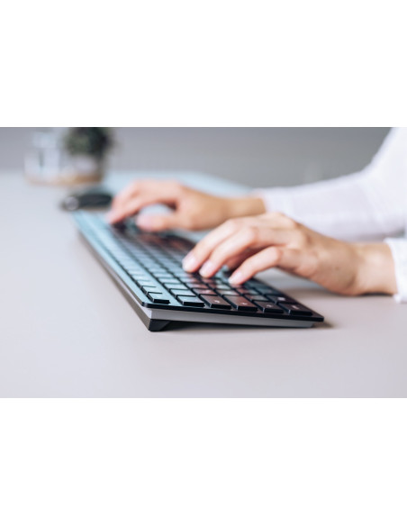 Cherry Kw 9100 Slim Klawiatura Uniwersalne Rf Wireless + Bluetooth Qwertz Swiss Czarny