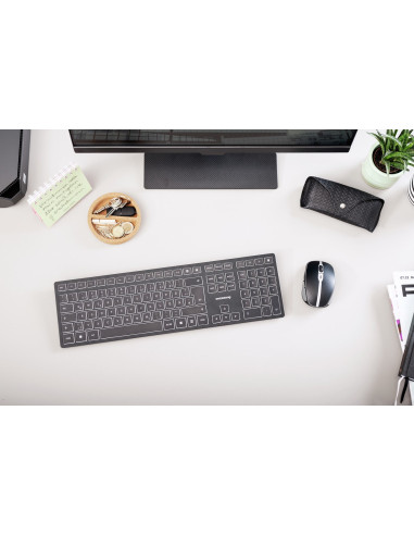 Cherry Kw 9100 Slim Klawiatura Uniwersalne Rf Wireless + Bluetooth Qwertz Swiss Czarny