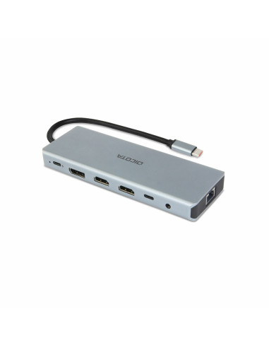Dicota D32065 Huby I Koncentratory Usb 3.2 Gen 1 (3.1 Gen 1) Type-C Srebrny