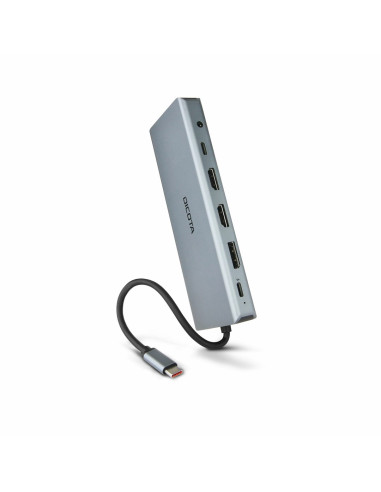 Dicota D32065 Huby I Koncentratory Usb 3.2 Gen 1 (3.1 Gen 1) Type-C Srebrny