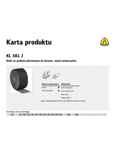 K.płótno Rolka 200Mm  120 Kl381J (50Mb)