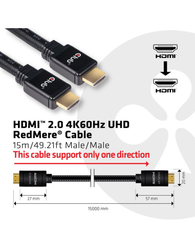 Club 3D Cac-2314 Hdmi 2.0 4K60Hz Redmere Cable 15M