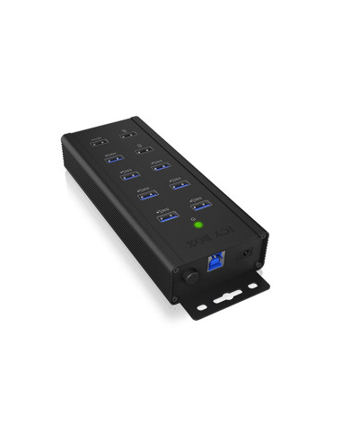 Icy Box Ib-Hub1703-Qc3 Usb 3.2 Gen 1 (3.1 Gen 1) Type-B 5000 Mbit/S Czarny