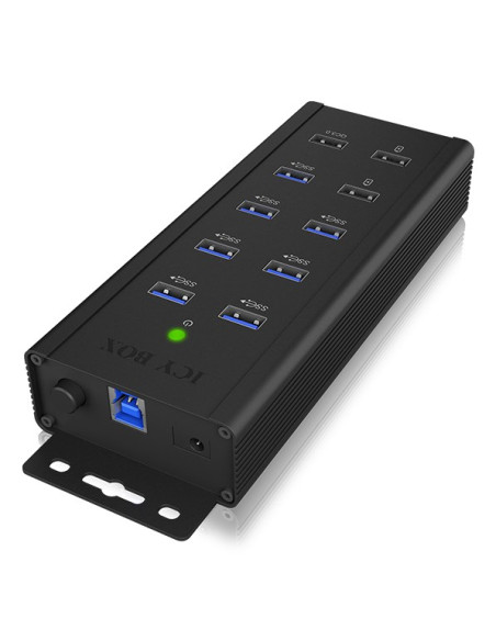 Icy Box Ib-Hub1703-Qc3 Usb 3.2 Gen 1 (3.1 Gen 1) Type-B 5000 Mbit/S Czarny