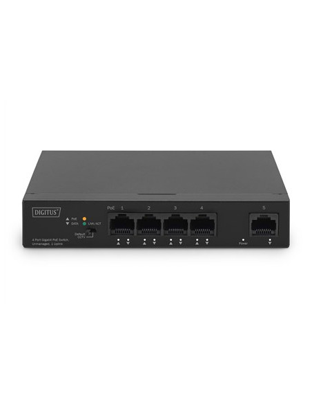 Digitus Przełącznik Gigabit Ethernet Poe, 4 Porty Poe + 1 Port Uplink, Dostępna Moc Zasilania Poe: 60 W