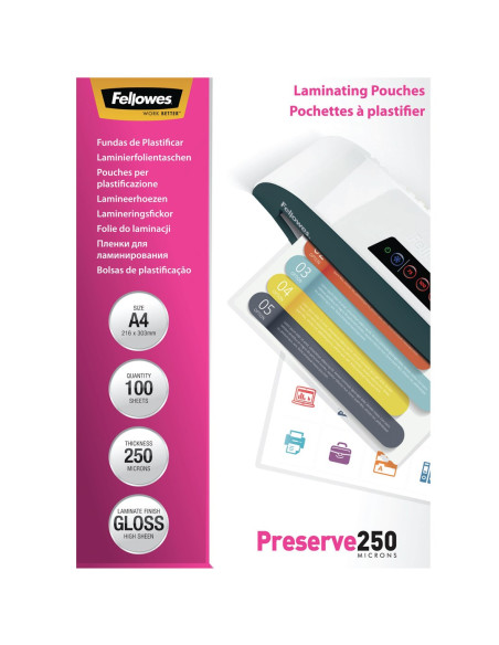 Laminator Pouch Glossy/A4 250 100Pcs 5401802 Fellowes