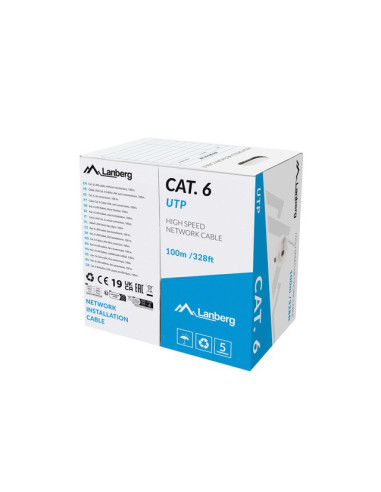 Lanberg Lcu6-11Cu-0100-S Kabel Sieciowy Szary 100 M Cat6 U/Utp
