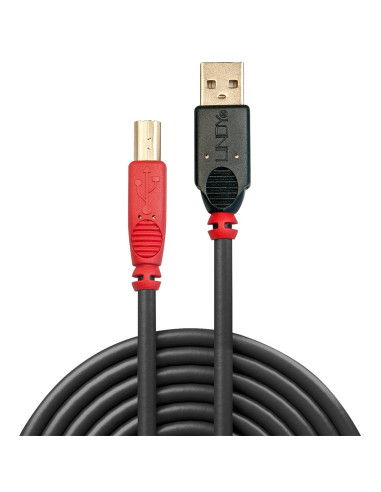 Lindy 42761 Kabel Usb Usb 2.0 10 M Usb A Usb B Czarny, Czerwony