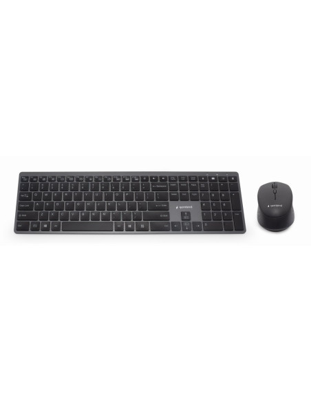 Gembird Kbs-Eclipse-M500 Klawiatura Dołączona Myszka Rf Wireless Qwerty Us English Czarny