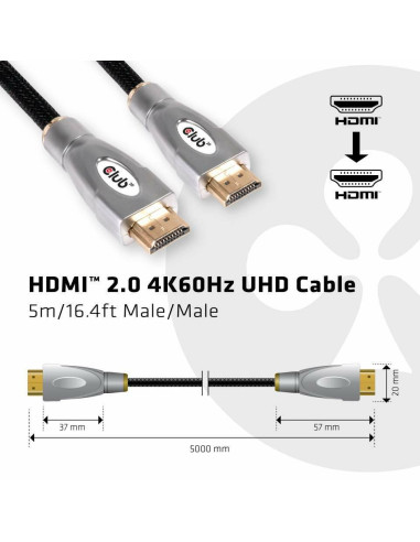 Club3D Hdmi 2.0 4K60Hz Uhd Cable 5M/16.4Ft
