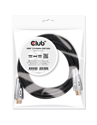 Club3D Hdmi 2.0 4K60Hz Uhd Cable 5M/16.4Ft