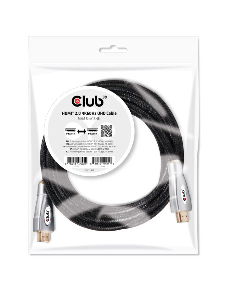 Club3D Hdmi 2.0 4K60Hz Uhd Cable 5M/16.4Ft
