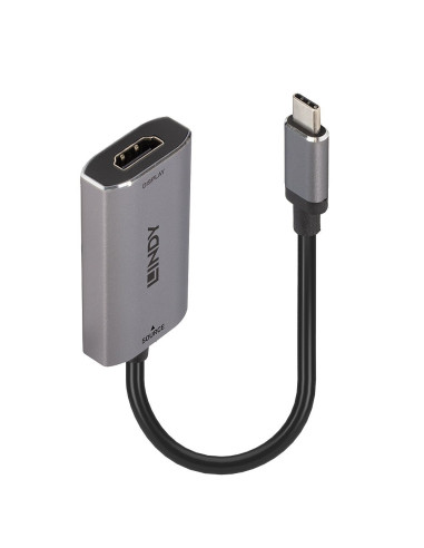 Lindy 43327 Adapter Kablowy 0,11 M Usb Type-C Hdmi Czarny, Szary